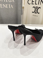 Christian Louboutin Cassia Satin Ballerina Black Pumps 100mm  - 3
