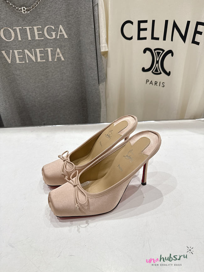 Christian Louboutin Cassia Satin Ballerina Pink Pumps 100mm - 1