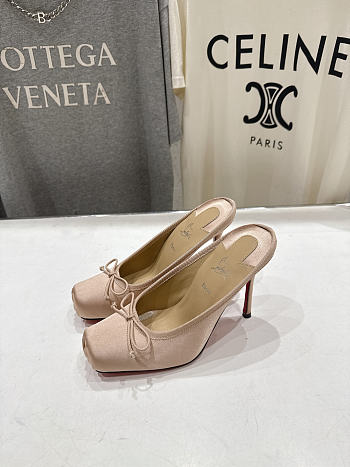 Christian Louboutin Cassia Satin Ballerina Pink Pumps 100mm