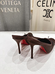 Christian Louboutin Cassia Satin Ballerina Brown Pumps 100mm - 4