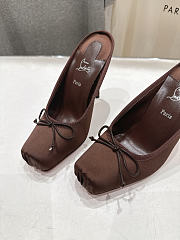 Christian Louboutin Cassia Satin Ballerina Brown Pumps 100mm - 3