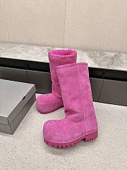 Balenciaga Alaska Fur Pink High Boots - 1