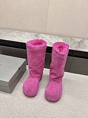 Balenciaga Alaska Fur Pink High Boots - 3