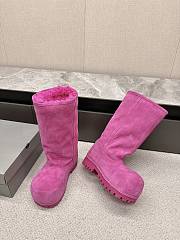 Balenciaga Alaska Fur Pink High Boots - 2