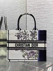 Dior Medium Book Tote White Purple 36cm - 1