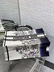 Dior Medium Book Tote White Purple 36cm - 4