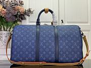 Louis Vuitton Keepall Bandoulière 50 Blue 50x29x23cm - 3
