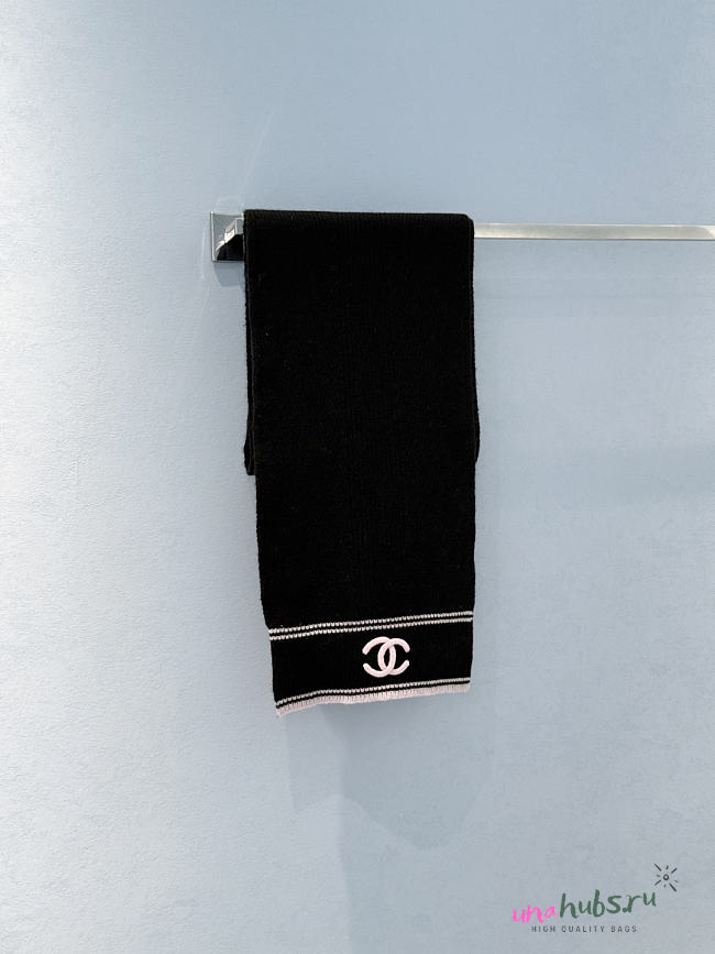 Chanel Black Pink Scarf - 1