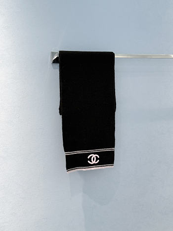 Chanel Black Pink Scarf