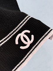 Chanel Black Pink Scarf - 3