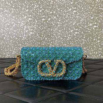Valentino Garavani Small Locò Shoulder Bag Green 19x10.5x5cm