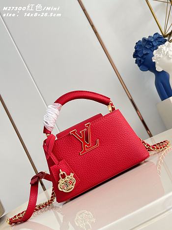Louis Vuitton Capucines East-West Mini Red 22x12x8cm