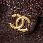 Chanel Mini 25 Handbag Dark Brown Caviar 22x20x12.5cm - 5