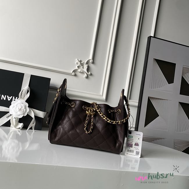 Chanel Mini 25 Handbag Dark Brown Caviar 22x20x12.5cm - 1