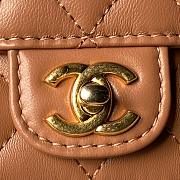 Chanel Top Handle Brown Lambskin Gold 19x12x5cm - 5