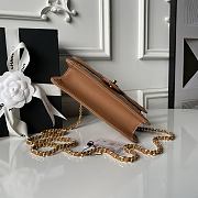 Chanel Top Handle Brown Lambskin Gold 19x12x5cm - 3