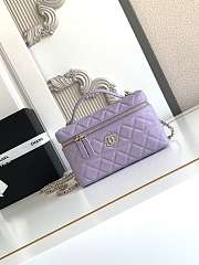 Chanel Handle Vanity Purple Caviar 19.5x17x5cm - 1