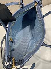 Prada Bonnie Leather Handbag Blue 38x30x12cm - 2