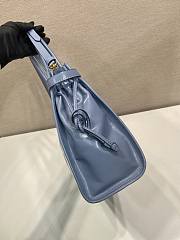 Prada Bonnie Leather Handbag Blue 38x30x12cm - 4