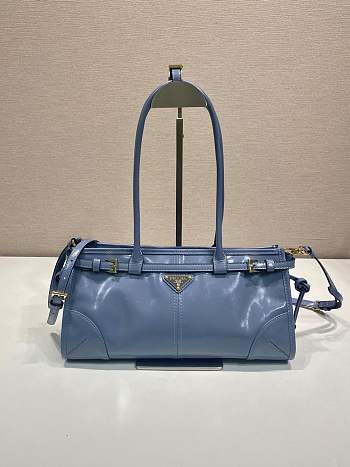 Prada Bonnie Medium Leather Handbag Blue 32x15.5x12cm
