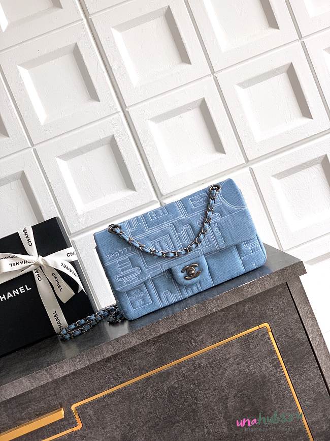 Chanel Flap Bag Denim Blue 25cm - 1