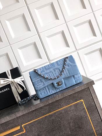 Chanel Flap Bag Denim Blue 25cm