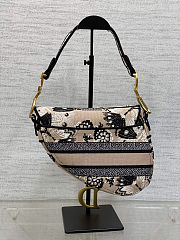 Dior Saddle Bag Brown Embroidered 25cm - 3