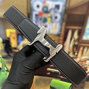 Hermes Black Silver Belt 3.8cm - 1