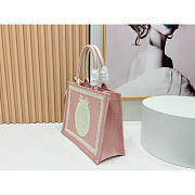 Dior Medium Book Tote With Strap In Pink 36x27x16cm - 5