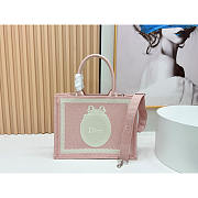 Dior Medium Book Tote With Strap In Pink 36x27x16cm - 2