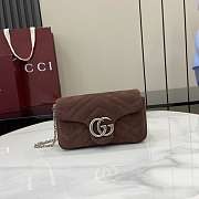 Gucci Marmont mini shoulder bag brown suede 16.5x9.5x4.5cm - 1