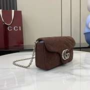 Gucci Marmont mini shoulder bag brown suede 16.5x9.5x4.5cm - 4