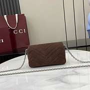 Gucci Marmont mini shoulder bag brown suede 16.5x9.5x4.5cm - 3