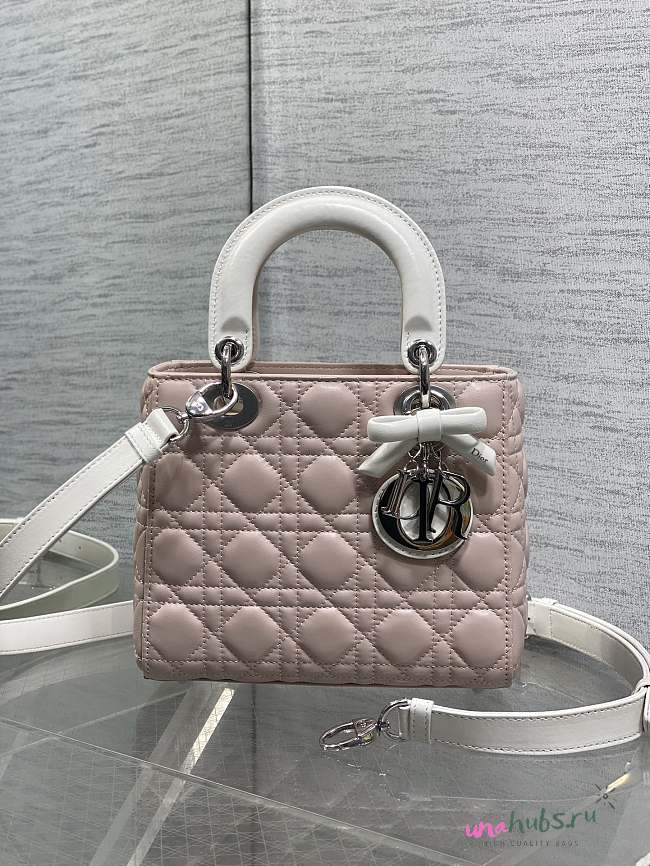 Dior Small Lady Bag Pink White 20cm - 1