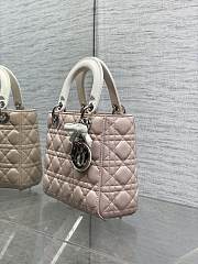Dior Small Lady Bag Pink White 20cm - 5