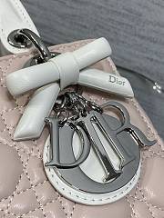 Dior Small Lady Bag Pink White 20cm - 4
