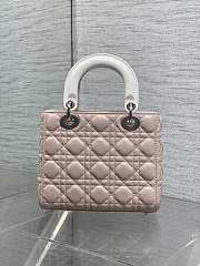 Dior Small Lady Bag Pink White 20cm - 3