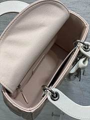 Dior Small Lady Bag Pink White 20cm - 2
