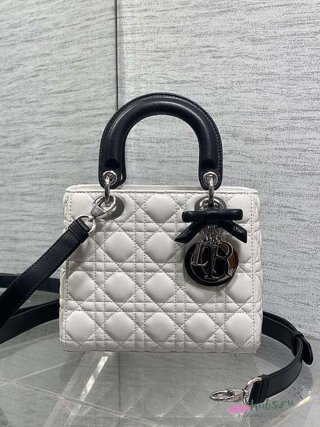 Dior Small Lady Bag Black White 20cm - 1