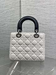 Dior Small Lady Bag Black White 20cm - 4