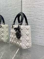 Dior Small Lady Bag Black White 20cm - 5