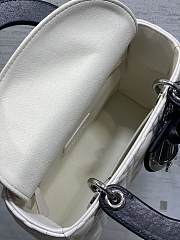 Dior Small Lady Bag Black White 20cm - 3