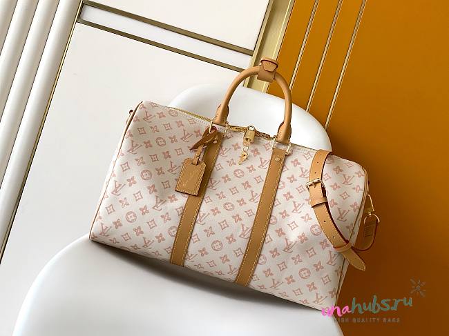 Louis Vuitton Keepall Bandoulière 45 Beige 45x27x20cm - 1