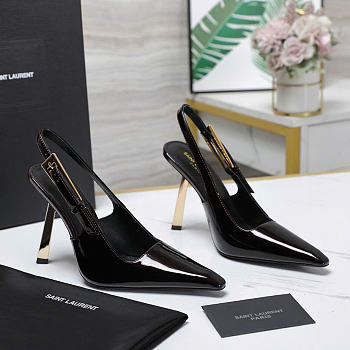YSL Lee Slingback Pumps Black Heel