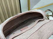 Dior Small Saddle Bag with Strap Rose Soupir 24x16x18cm - 5