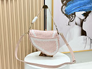 Dior Small Saddle Bag with Strap Rose Soupir 24x16x18cm - 3