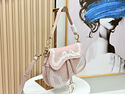 Dior Small Saddle Bag with Strap Rose Soupir 24x16x18cm - 2