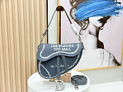 Dior Saddle Bag with Strap Blue White Book 24x16x18cm - 1