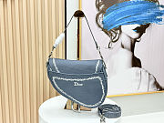 Dior Saddle Bag with Strap Blue White Book 24x16x18cm - 2