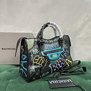 Balenciaga Agneau Graffiti Shoulder Bag Large Black 38x24x16cm - 5